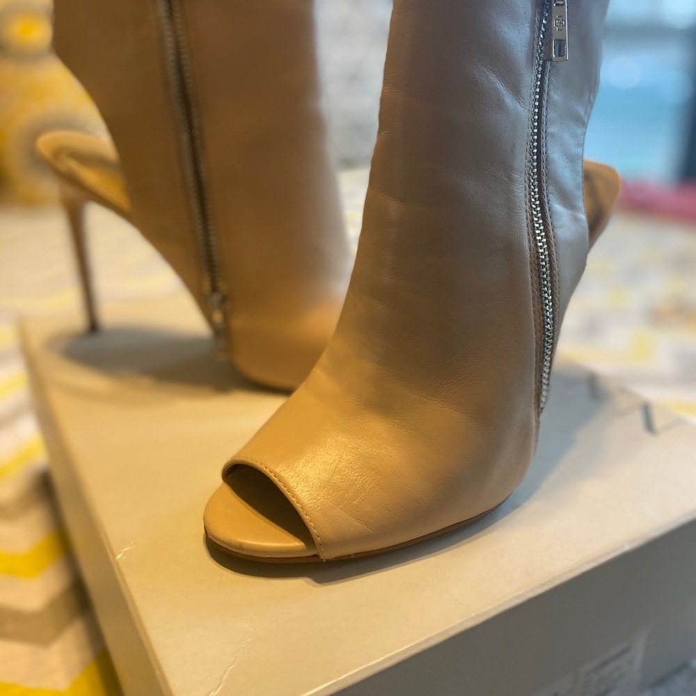 Ann Taylor Natalie leather peep toe bootie